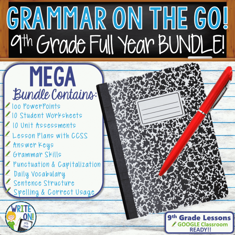 Grammar on the Go! 9th Grade Full Year Bundle