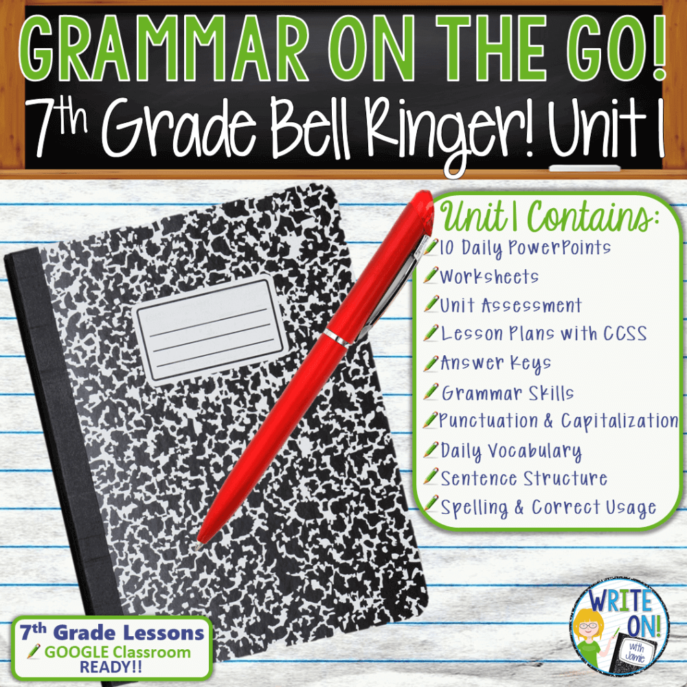 Grammar Lessons - 7th Grade - Write On!