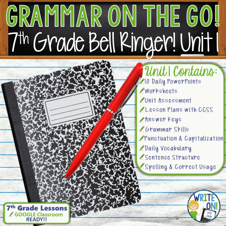Grammar Lessons - 7th Grade - Write On!