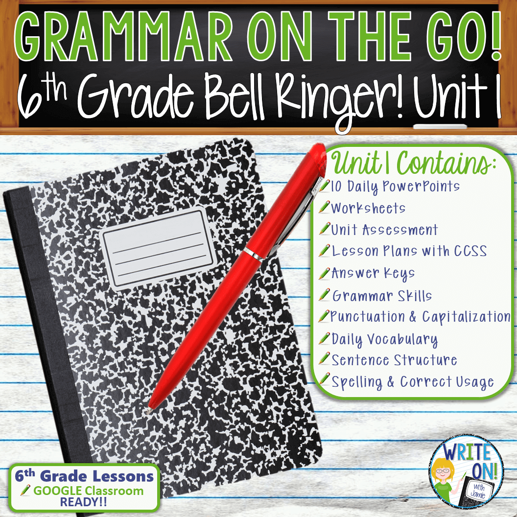 Grammar Lessons - 6th Grade - Write On!
