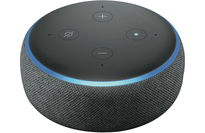 This is a picture of an Amazon Echo Dot (or Amazon Alexa)